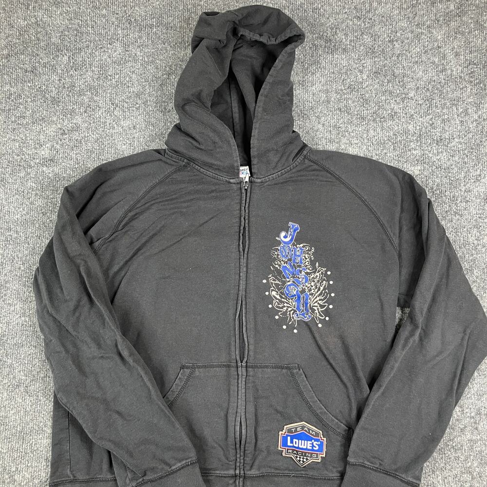 Chase Authentics Hoodie Womens XL Black NASCAR Jimmie Johnson Full‎ Zip Racing